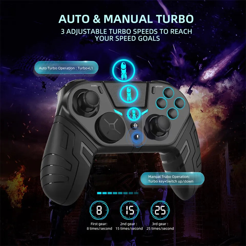 Wireless Dual Vibration Bluetooth Gamepad for PS4, Android, iOS, PC – Gamer  Tech
