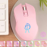 Pink Game Mouse - Wireless & Silent - Gamer Tech