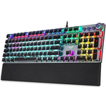 F2088 Mechanical Keyboard - 104 Keys Backlit, Cyberpunk Metal Gaming Keyboard