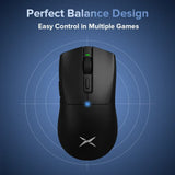 Delux M600 Wireless Gaming Mouse - 52g, 2.4G Dual Mode, 26K DPI