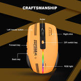 LT-T19 Ergonomic Wireless RGB Gaming Mouse | Rechargeable, USB 2.4G