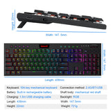 REDRAGON Horus K618 RGB Mechanical Gaming Keyboard - Bluetooth 5.0, Wireless USB 2.4G, 104 Keys