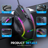 12800 DPI RGB Gaming Mouse | 12 Programmable Keys, Macro Support