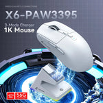 X6 Wireless Gaming Mouse - 3 Modes, 26K DPI, RGB, Charging Base