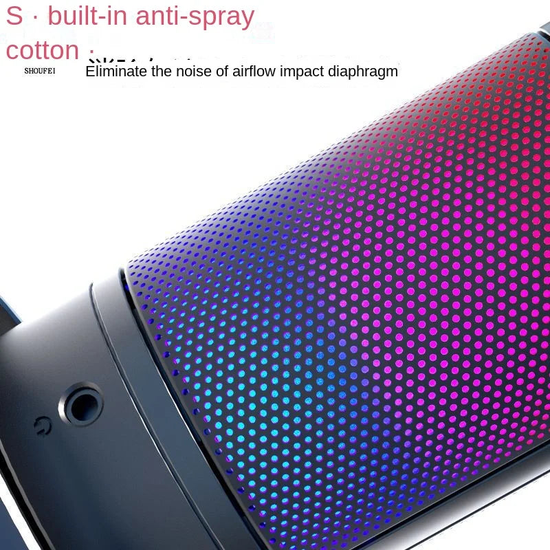 Computer Microphone Input Color RGB USB Microphone for Recording and Streaming - PC/Mac, Headphone ...