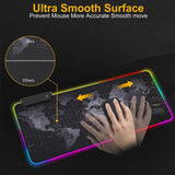 Anti-slip Natural Rubber Computer Mouse Pad - World Map RGB - Gamer Tech
