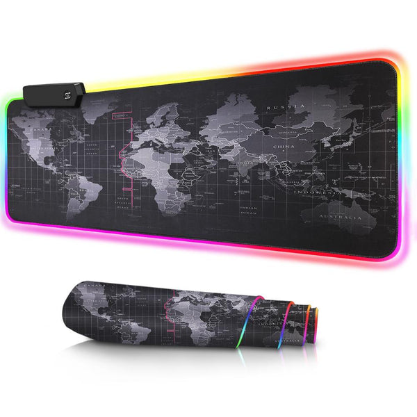 World Map RGB Computer Mouse Pad – Gamer Tech