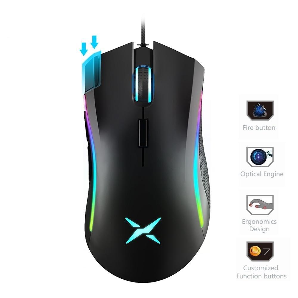 Delux - M625 PMW3360 Sensor Gaming Mouse 12000DPI with Fire Key for FP ...